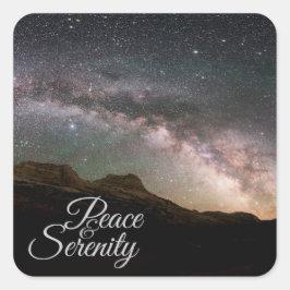 Peace & Serenity Mountain Night Sky Vierkante Sticker