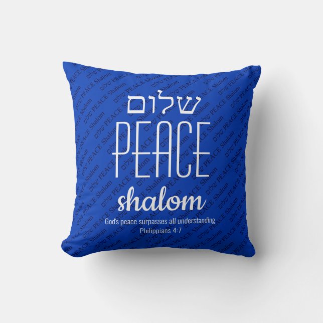 PEACE Shalom Hebreeuws שלום Schrift gepersonalisee Kussen (Voorkant)