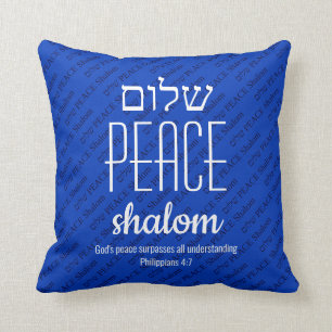 PEACE Shalom Hebreeuws שלום Schrift gepersonalisee Kussen
