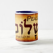 Peace Shalom in Hebrew Mug Mok (Midden)