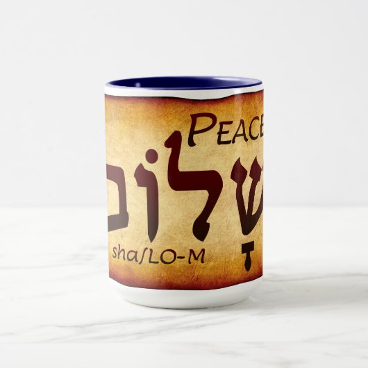 Peace Shalom in Hebrew Mug Mok (Midden)