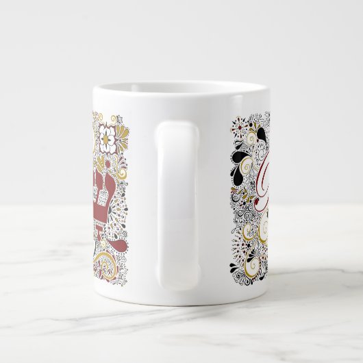 Peace & Shalom (in het Hebreeuws) - Jumbo Coffee-M Grote Koffiekop (Achterkant)