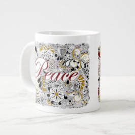 Peace & Shalom (in het Hebreeuws) - Jumbo Coffee-M Grote Koffiekop