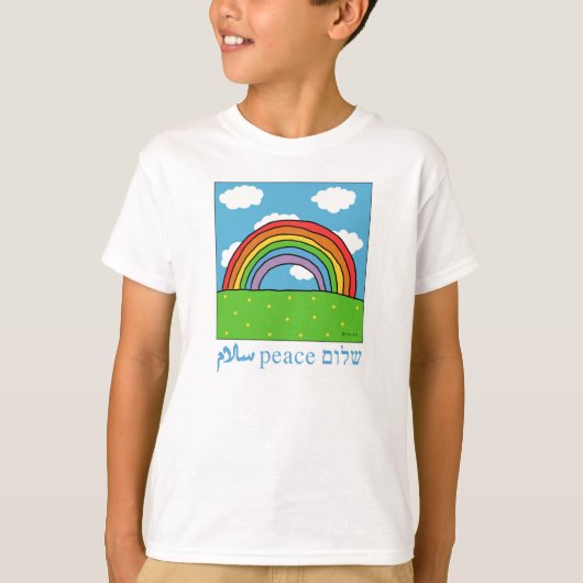 peace shalom salaam regenboogshirt t-shirt (Voorkant)