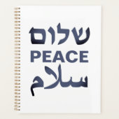 Peace Shalom Salaam wit marine moderne typografie Planner (Voorkant)
