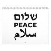 Peace Shalom Salaam wit zwart moderne typografie Kalender (Hoes)