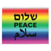 Peace Shalom Salaam zwarte regenboog gradiënt mode Kalender (Hoes)