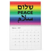 Peace Shalom Salaam zwarte regenboog gradiënt mode Kalender (Feb 2027)