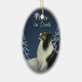 Peace Sheltie Keramisch Ornament (Rechts)