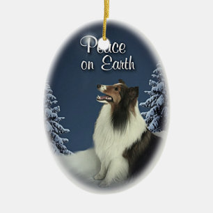 Peace Sheltie Keramisch Ornament