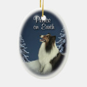 Peace Sheltie Keramisch Ornament (Achterkant)