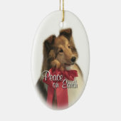 Peace Sheltie Keramisch Ornament (Rechts)