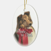 Peace Sheltie Keramisch Ornament (Links)