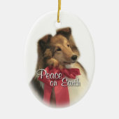 Peace Sheltie Keramisch Ornament (Voorkant)