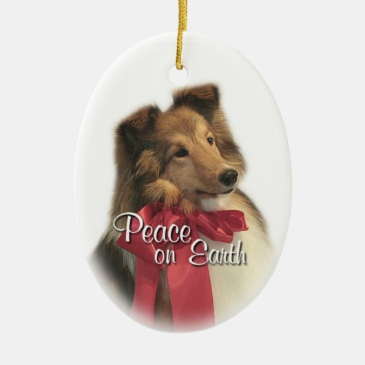 Peace Sheltie Keramisch Ornament (Voorkant)