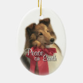 Peace Sheltie Keramisch Ornament (Achterkant)