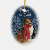 Peace Sheltie Keramisch Ornament (Voorkant)