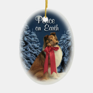 Peace Sheltie Keramisch Ornament