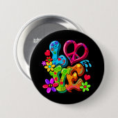 Peace Sign 60s Anti-War Hippy Love Ronde Button 7,6 Cm (Voorkant /achterkant)