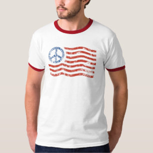 Peace Sign American Flag T-Shirt