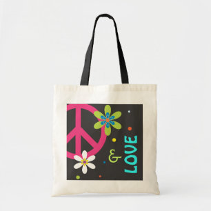 Peace Sign and Love Canvas tas