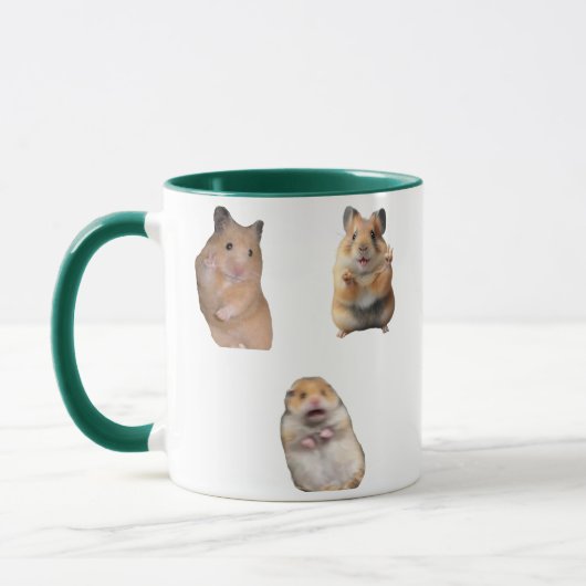 Peace sign and Screaming Hamster Meme Funny Mug Mok (Links)