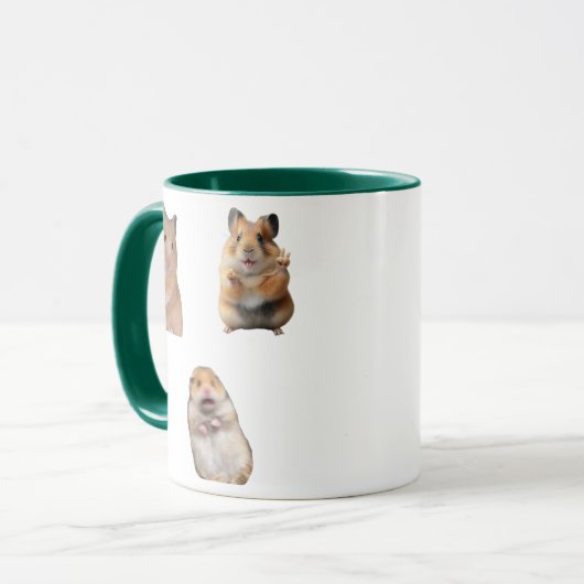 Peace sign and Screaming Hamster Meme Funny Mug Mok (Voorkant links)