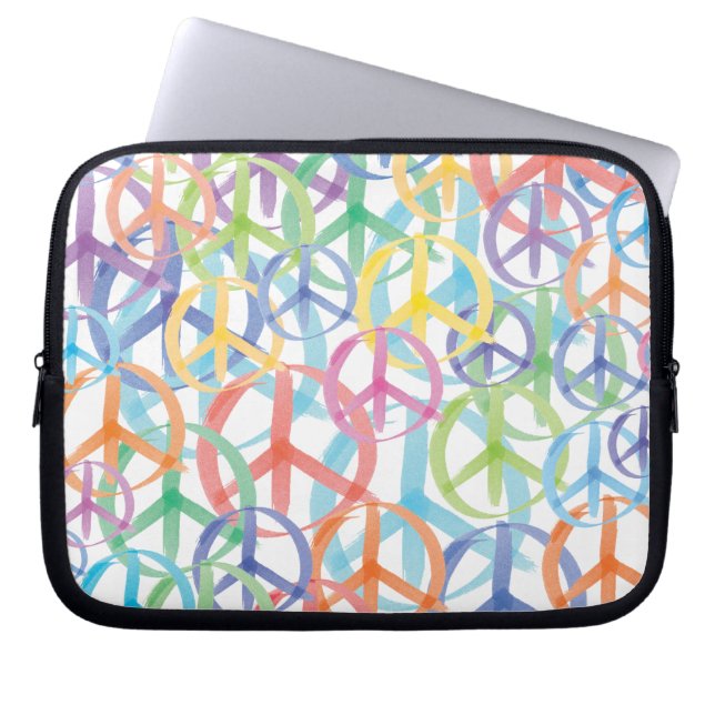 Peace Sign Art Laptop Sleeve (Voorkant)