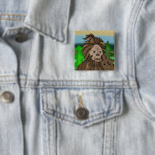 Peace Sign Bigfoot Sasquatch Vierkante Button 5,1 Cm (In situ)