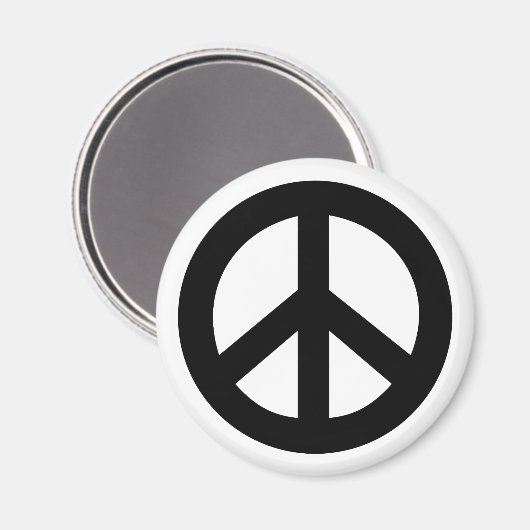 Peace Sign Black Magneet (Voorkant / Achterkant)