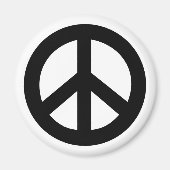 Peace Sign Black Magneet (Voorkant)