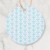 Peace Sign Blue Groovy Retro Fun Bedankjes Labels (Achterkant)