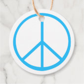 Peace Sign Blue Groovy Retro Fun Bedankjes Labels (Voorkant)