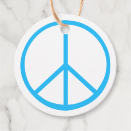 Peace Sign Blue Groovy Retro Fun Bedankjes Labels