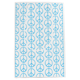 Peace Sign Blue Groovy Retro Fun Medium Cadeauzakje