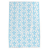 Peace Sign Blue Groovy Retro Fun Medium Cadeauzakje (Achterkant)