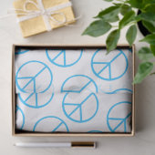 Peace Sign Blue Groovy Retro Fun Tissuepapier (Geschenk)