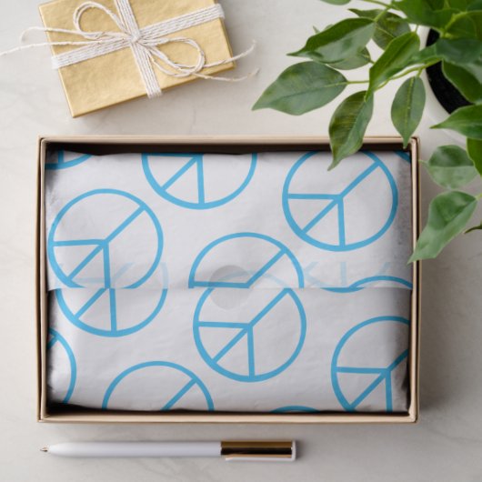 Peace Sign Blue Groovy Retro Fun Tissuepapier (Geschenk)