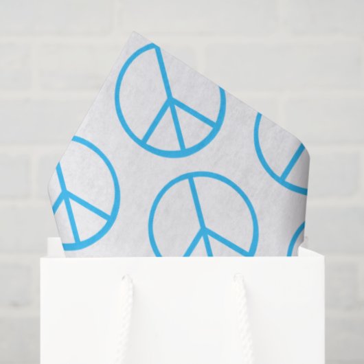 Peace Sign Blue Groovy Retro Fun Tissuepapier (Cadeauzakje)