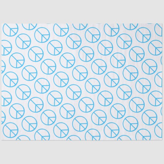 Peace Sign Blue Groovy Retro Fun Tissuepapier (Voorkant)