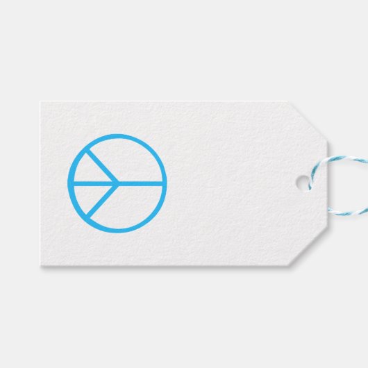 Peace Sign Blue Modern Minimalist Cadeaulabel (Voorkant (Horizontaal))
