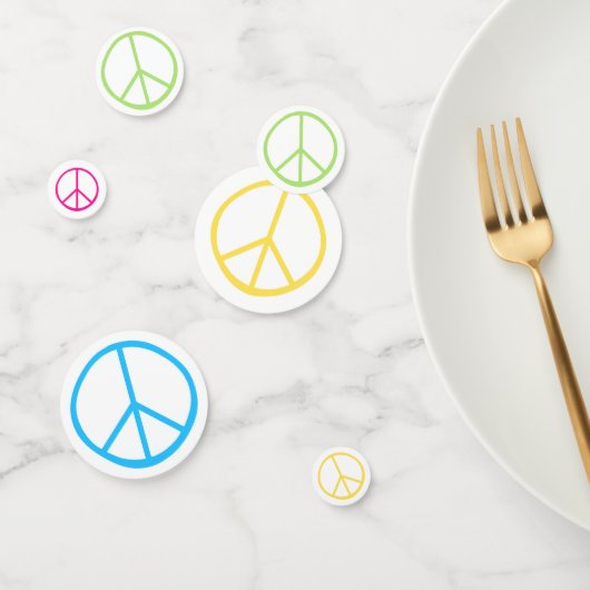 Peace Sign Blue Yellow Green Pink  Confetti (Groep)