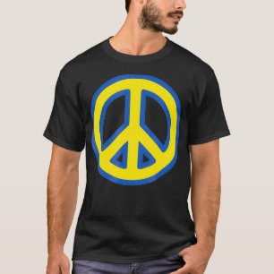 PEACE SIGN Blue & yellow Ukraine Solidarity UK T-shirt