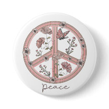 Peace Sign Boho Floral Butterfly Girly Retro Daisy