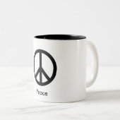 Peace Sign Coffee-Mok Tweekleurige Koffiemok (Voorkant rechts)