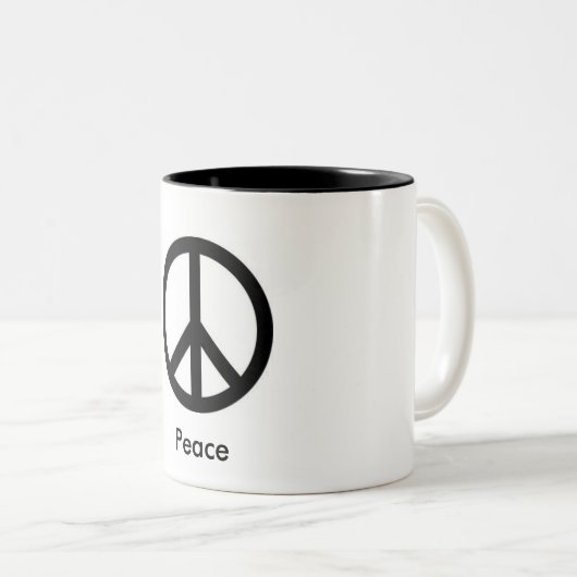 Peace Sign Coffee-Mok Tweekleurige Koffiemok (Voorkant rechts)