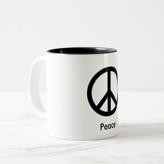 Peace Sign Coffee-Mok Tweekleurige Koffiemok (Voorkant links)