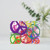 PEACE SIGN COLLAGE BRIEFKAART (Staand voorkant)