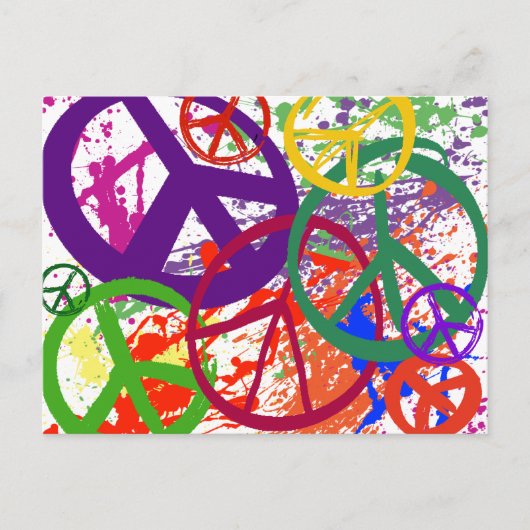 PEACE SIGN COLLAGE BRIEFKAART (Voorkant)