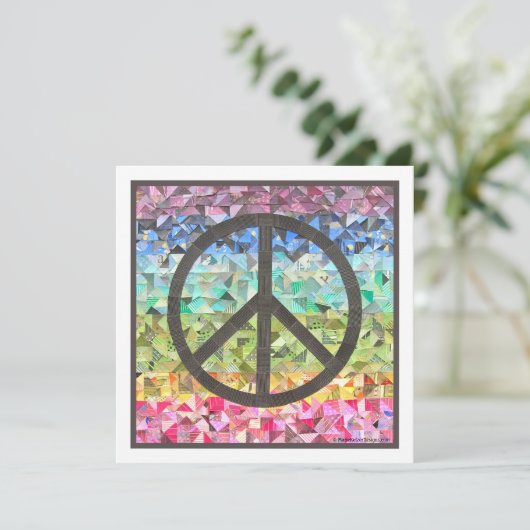 Peace Sign Collage Kaart (Staand voorkant)